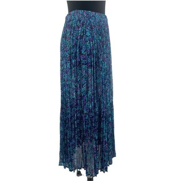 Sedona Clothing Company Blue Boho Pleated Abstract Pull On Maxi Skirt One Size - Picture 2 of 6